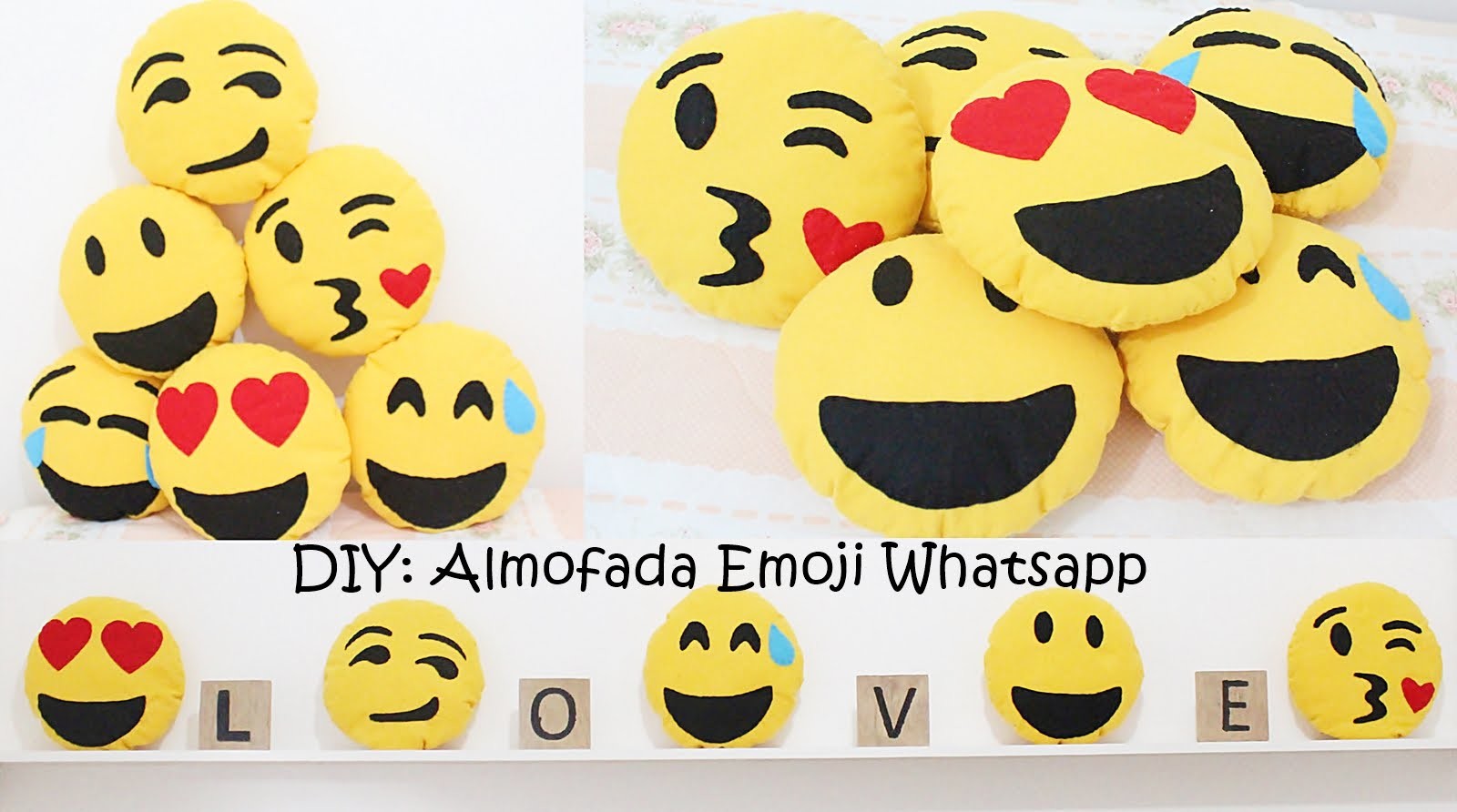 DIY Almofada Emoji do Whatsapp - Muito Fácil