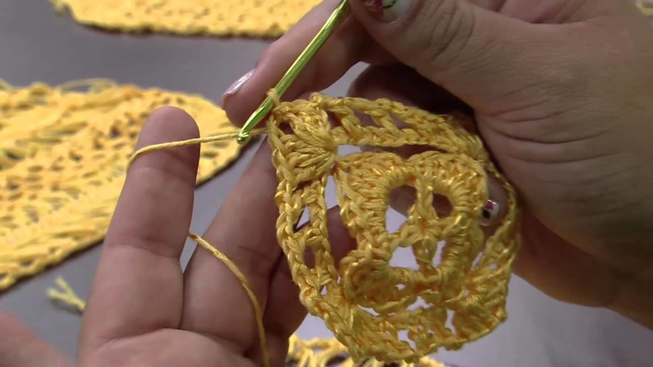 Mulher.com 24.11.2014 - Blusa Amarela Croche de Grampo por Eliete Massi - Parte 2