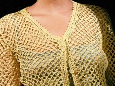 Suéter Dorado Calado a Crochet
