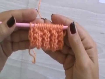 Hilda Eroles - vídeo 39  -  boina em Ponto Knot e barra Jersey em tricô - knot stitch knitting beret