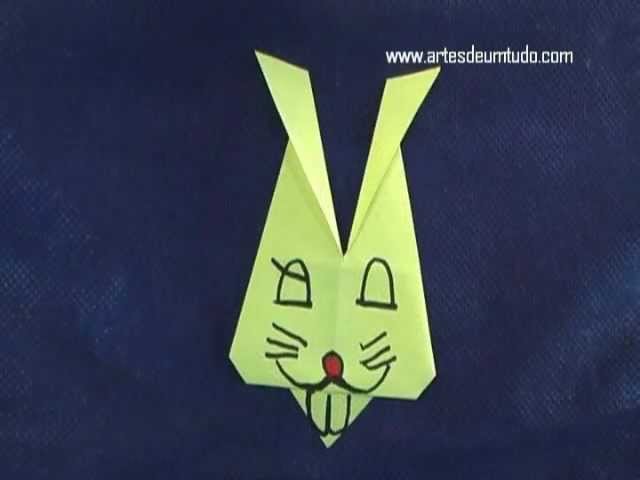 Como Fazer Origami de Coelho #01 Cabeça