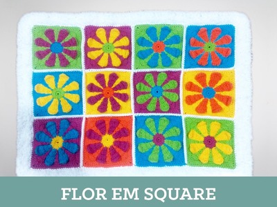 Criações em crochê: Flor em Square | Luciana Ponzo
