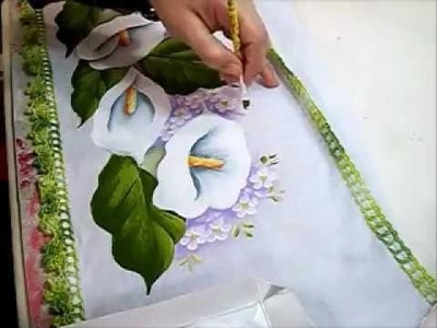 PINTURA EM TECIDO - how to paint flowers - Ariane Cerveira