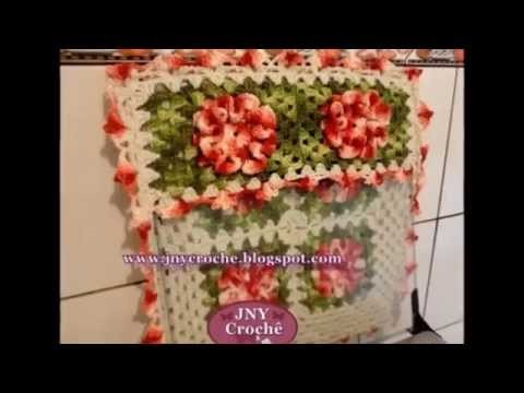 Capa de fogão de crochê "Camélias Vermelhas" por JNY Crochê