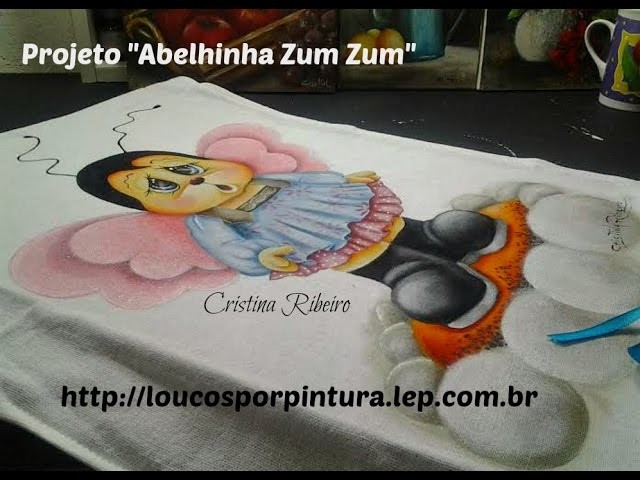 Abelhinha zumzum - Pintura em tecido