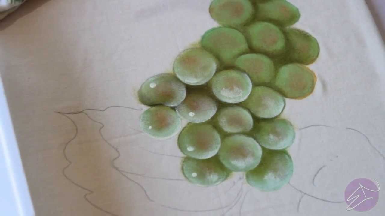 Pintura em tecido Eliane Nascimento: Como eu pinto uvas verdes