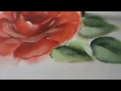 Rosa Vermelha - Pintura em tecido