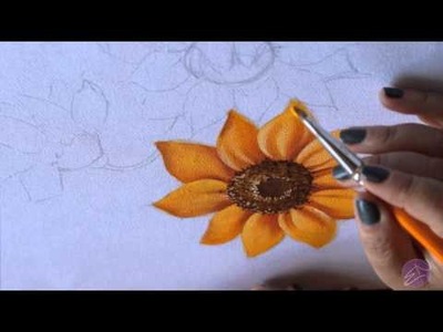 Pintura em tecido Eliane Nascimento: Girassol