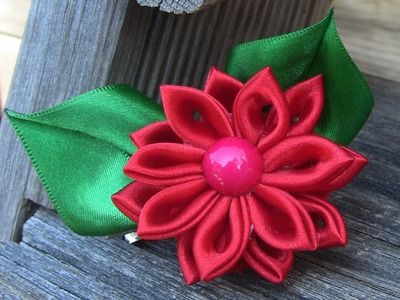 HOW TO MAKE ROLLED RIBBON ROSES- fabric flowers-Flor de Fita em cetim  Passo a Passo.