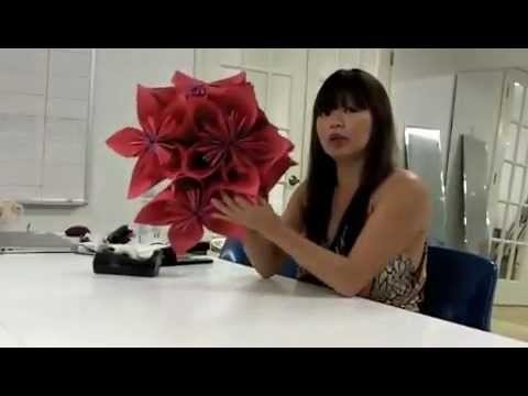 Origami flor com efeito 3D