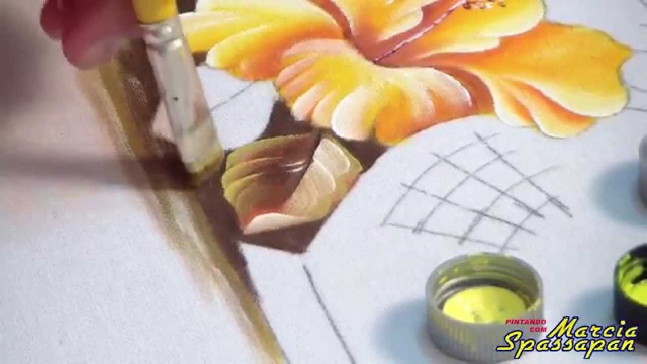 Escola OnLine Márcia Spassapan - Pintando Hibisco Passo a Passo