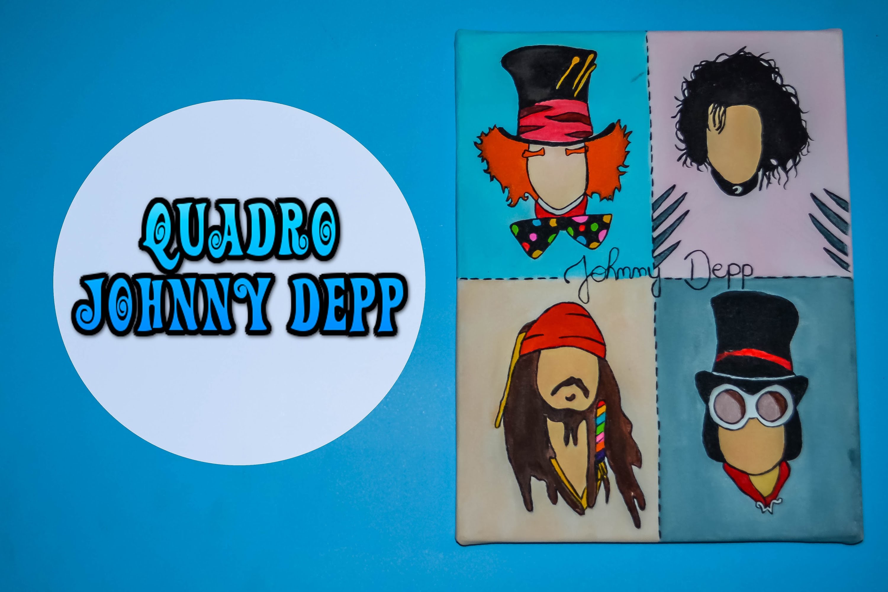 DIY: Quadro Minimalista do Johnny Depp ʕ•ᴥ•ʔ