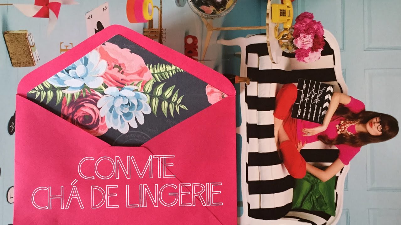 Como Fazer Convite Chá de Lingerie - DIY - Faça Você Mesmo