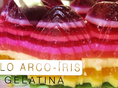 Bolo Arco-Íris de Gelatina (Rainbow Jello Cake) - Confissões de uma Doceira Amadora