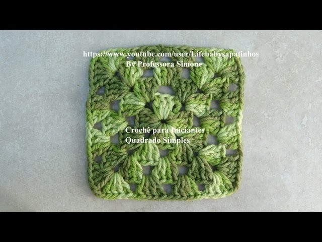 Crochê para iniciantes  QUADRADO SIMPLES #crochet #aprendercroche