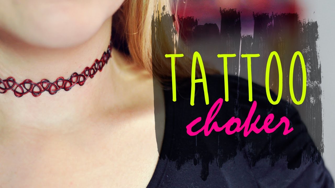 DIY :: 90's Tattoo Choker Necklace. Gargantilha dos anos 90 (with pendant. com pingente)