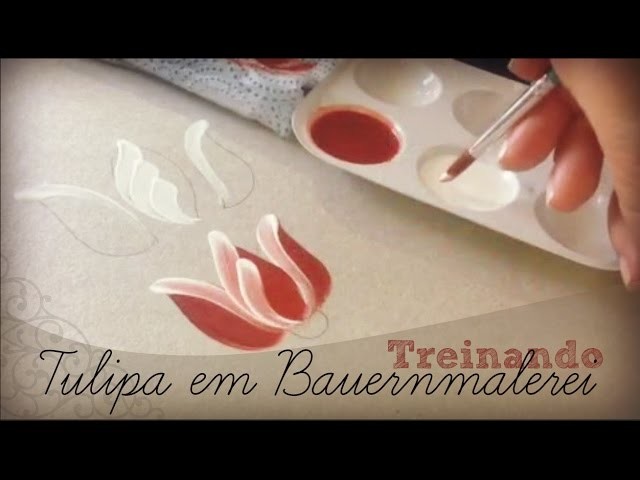 Treinando as pinceladas da Tulipa - Bauernmalerei