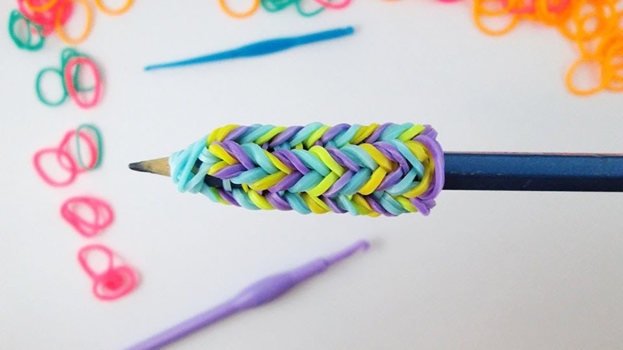 Como fazer um pega para lápis com Rainbow Loom