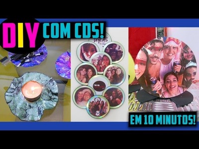 DIY - 3 FORMAS DE USAR CDS EM SUA DECORAÇÃO -  em 10 minutos