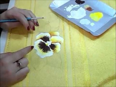 Pintura em Tecido - Amor Perfeito - How to paint pansy