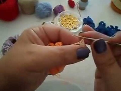 Como fazer uma flor em croché -parte 3
