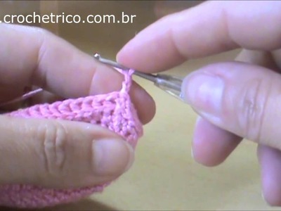 Crochê - Sapatinhos Amor Perfeito (Recém Nascido) - Parte 03.06