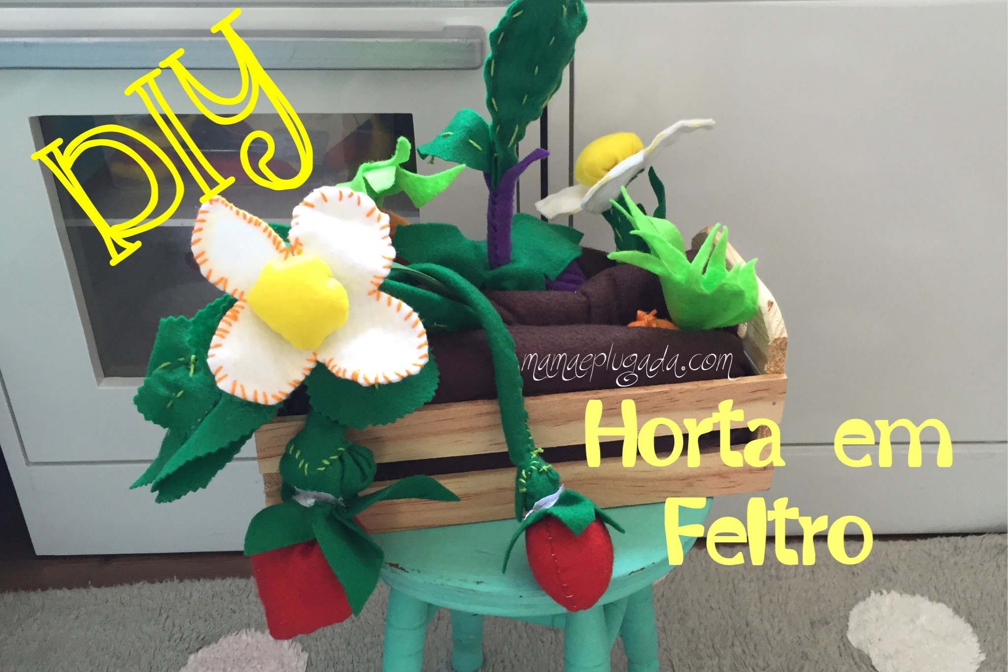 Tutorial DIY horta em feltro para crianças (fiber art)