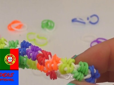 Como fazer uma pulseira de mini estrelas com elásticos Rainbow Loom