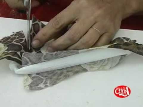 Decopage com tecido em Chinelo havainas