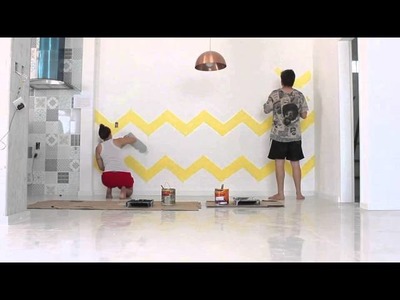 DIY: Fazendo sua própria parede Chevron (zig-zag)