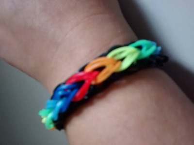 ♥  Como fazer Pulseira de elástico passo a passo   Rainbow Loom  (com tear) ♥