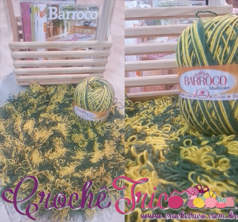 Crochê - Tapete Barroco Multicolor Torcida Brasil
