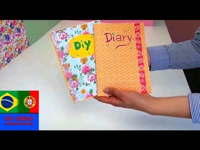 DIY como fazer caderno. diário. agenda DIY Notebook portuguesa | DIY