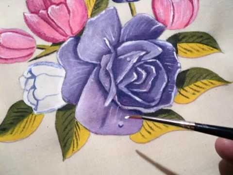 Pintando flores em tecidos. Aulas grátis