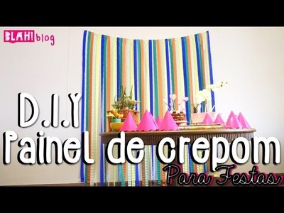 Como fazer um painel.cortina de festa usando papel crepom - DIY | Blah!Blog