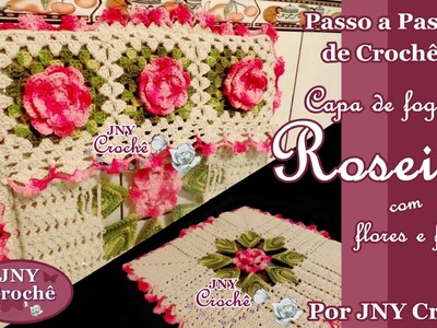 Capa de fogão de crochê Roseira por JNY Crochê