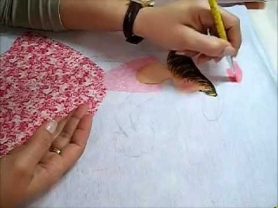 Pintura em tecido - Boneca com vestido de crochê -  Adriana - How to paint fabric