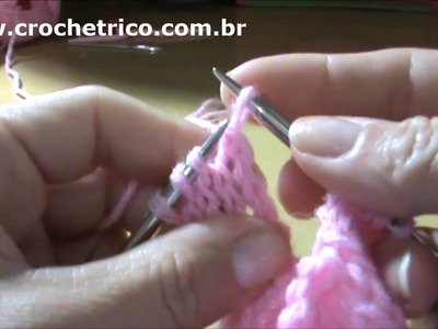 Tricô - Vestidinho Rosa - 3 à 6 Meses - Parte 03.07