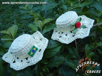 Lembrancinha Nascimento - Mini Chapéu em Crochê