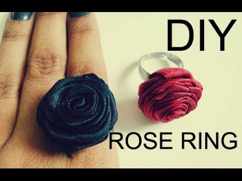 DIY: Como Fazer um Anel de Rosa com Fita de Cetim ✿ (Ribbon Rose Ring)