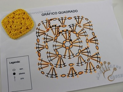 Interpretação Gráfico Crochê Quadrado - Aula 5 - Aprendendo Crochê