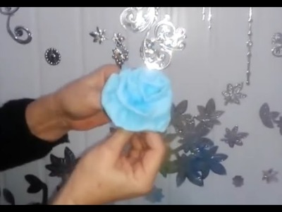 Aula 9 - Como fazer flores de papel crepom sem corte - Artesanato