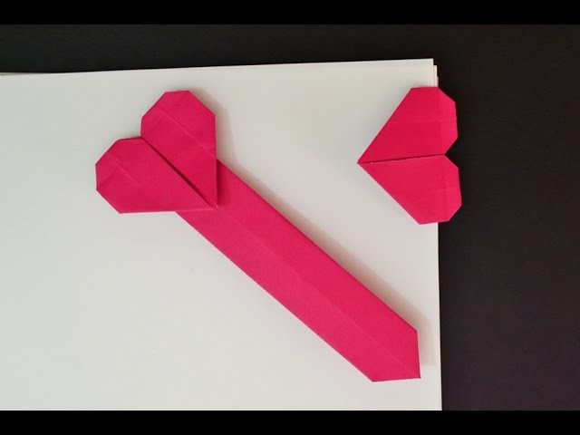Origami: Marca página de coração