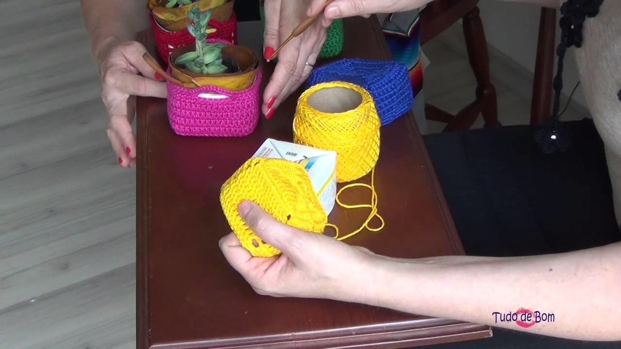 TUDO DE BOM 25 e 26.12.14 Cachepot crochet-Corais-mensagens natalinas