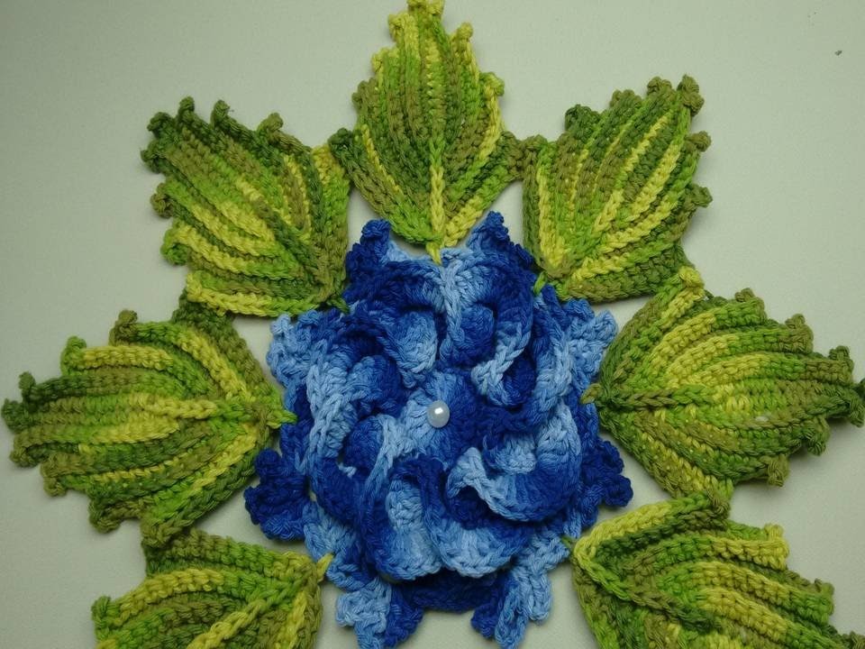 Folhas De Crochê Para Aplicação - Jogo de Banheiro Nº03