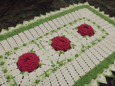 Como executar o tapete em crochê Jardim de Rosas parte 2