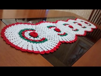 Como executar o trilho de mesa em crochê com 5 rosas parte 2