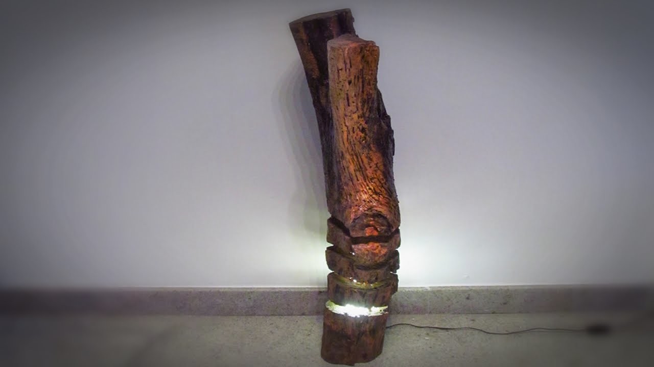 Luminária de tronco velho - Log lamp