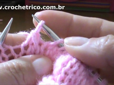 Tricô - Vestidinho Rosa - 3 à 6 Meses - Parte 01.07
