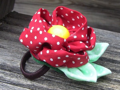 D.I.Y. Liga com rosa de  tecido  - Fabric flower tutorial